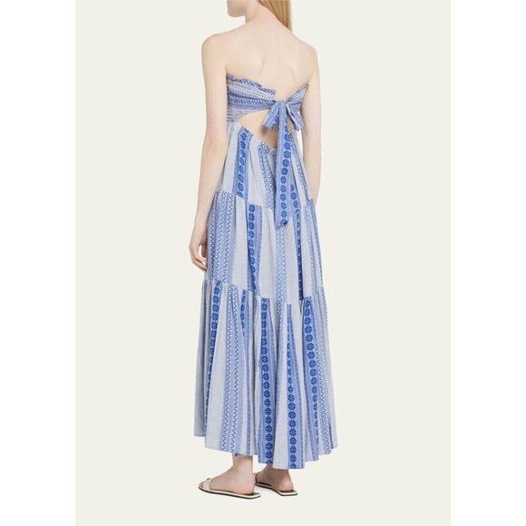 💕VERONICA BEARD💕 McKinney Strapless Cotton Maxi Dress Electric Blue Medium NWT - Picture 8 of 16